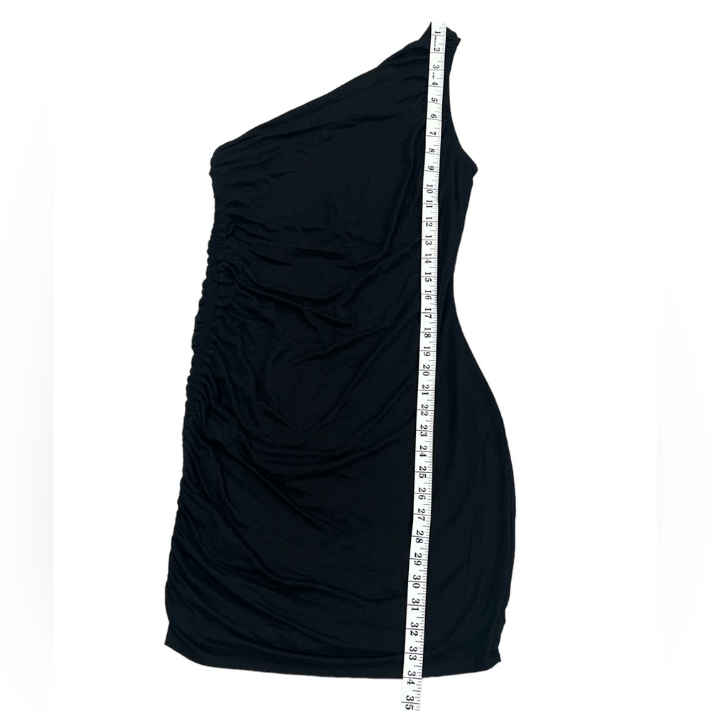 Women's Ruched One Shoulder Mini Dress - A New Day Black - Picture 6 of 10